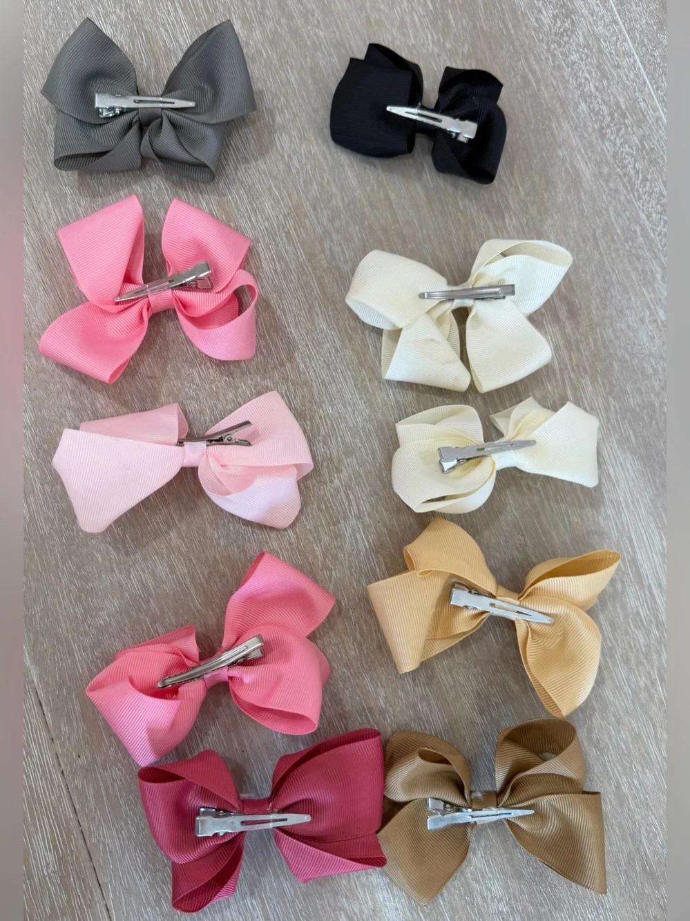 10 Pack Ribbon Hair Bows